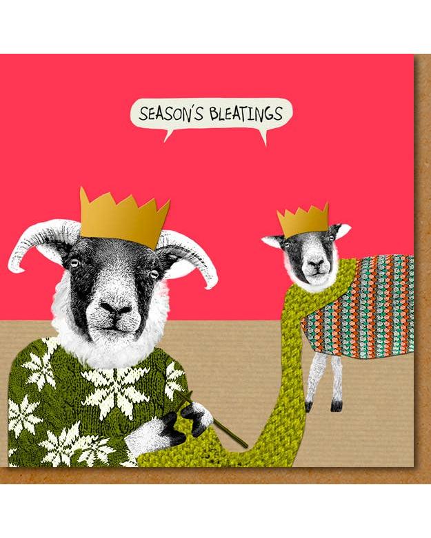 Seasons Bleatings (Christmas Sheep)  Christmas Card
