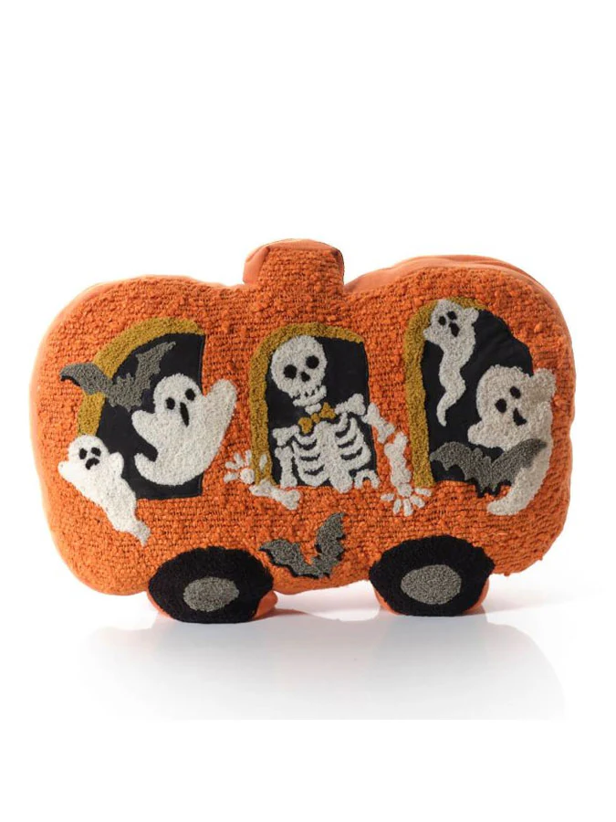 Spooktacular Pumpkin Bus Cushion