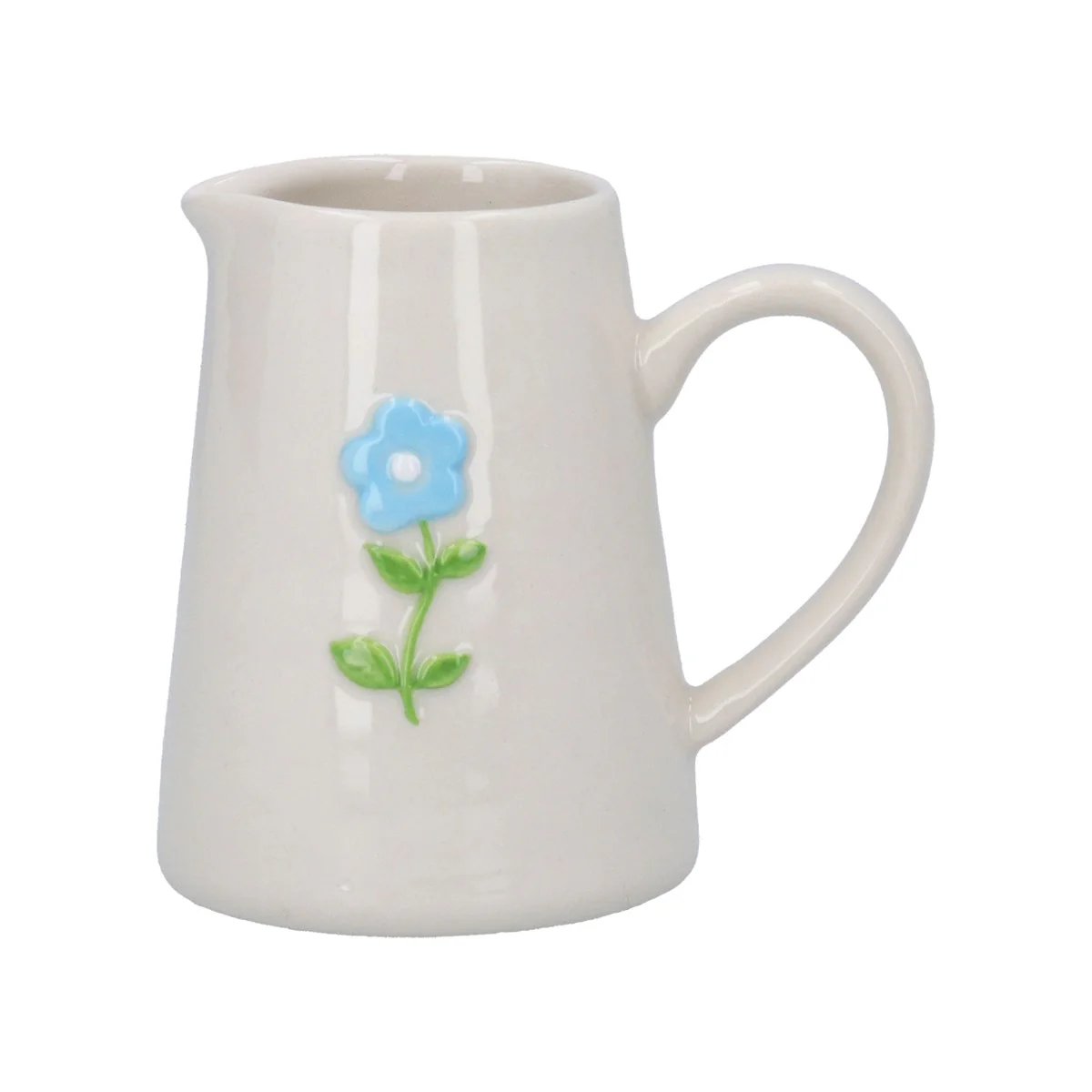 Stoneware Mini Jug - Blue Flower