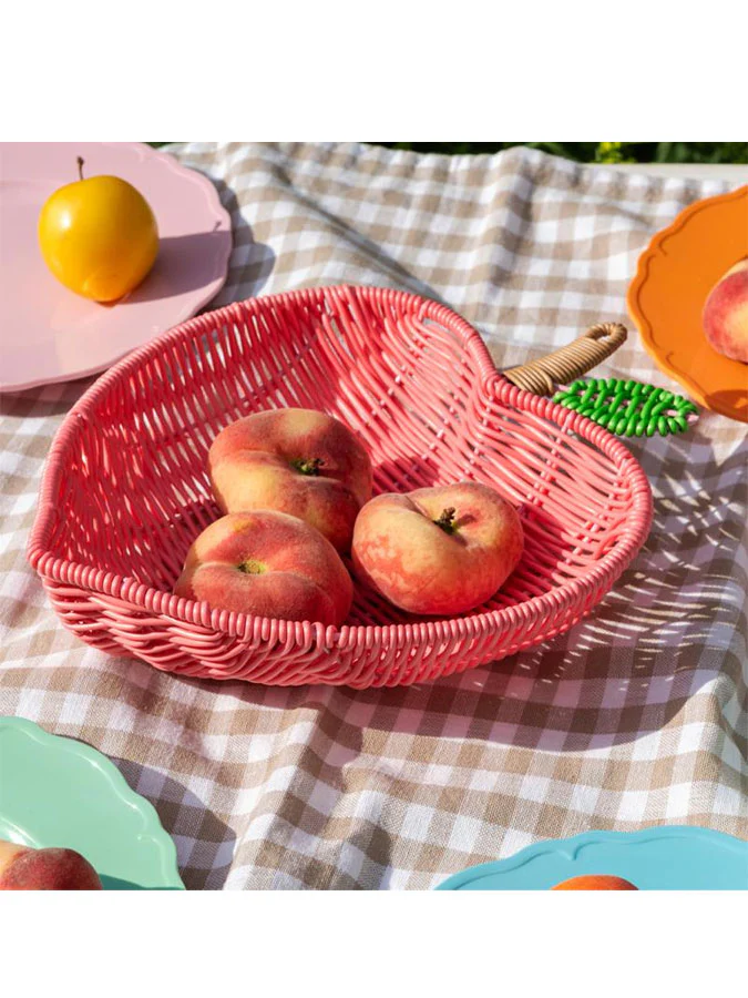 Summer Fruit Woven Basket - Peach - Image 2