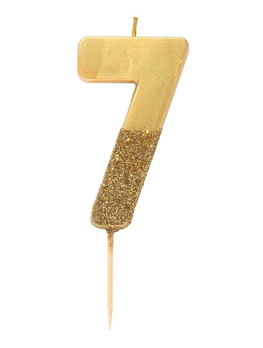 7 Gold Glitter Candle