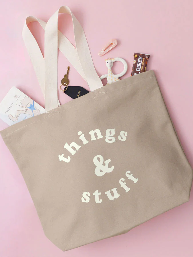 Things & Stuff - Stone Canvas Tote Bag - Image 3