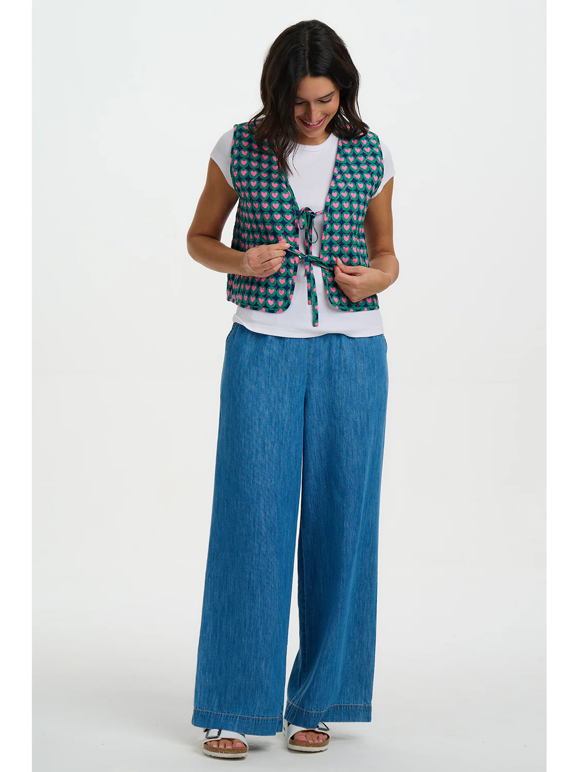 Vander Quilted Waistcoat - Navy, Heart Tile - Image 5