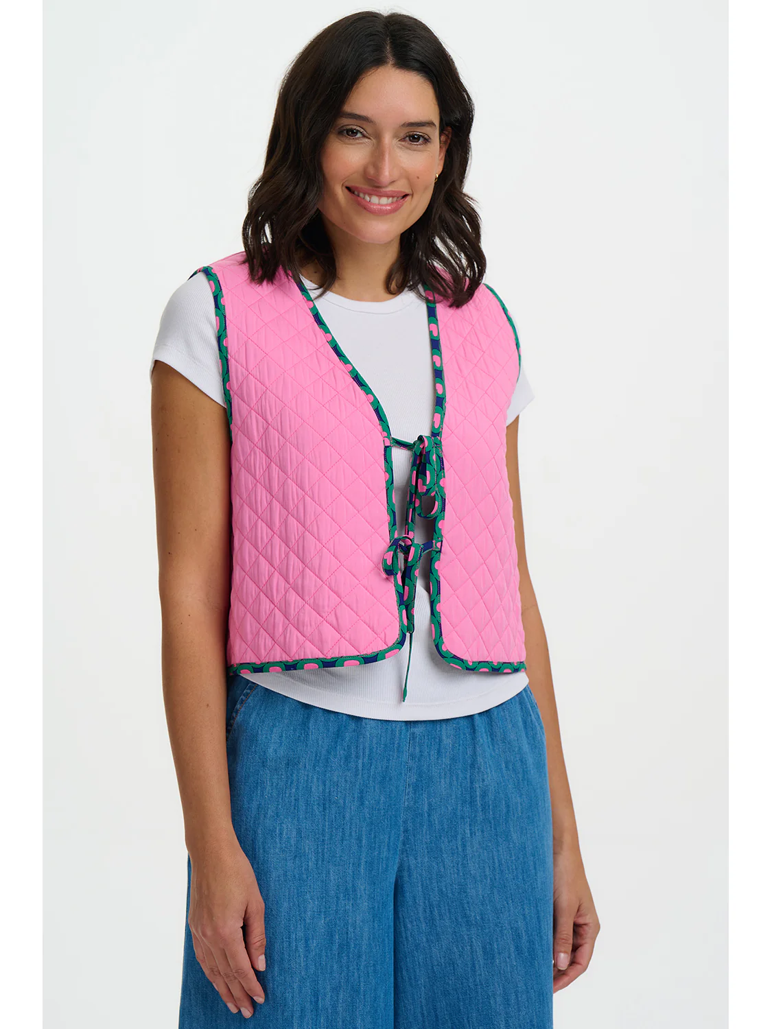 Vander Quilted Waistcoat - Navy, Heart Tile - Image 8