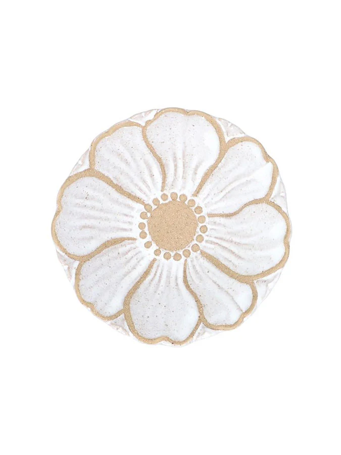 Mini White Stoneware Flower Bowl