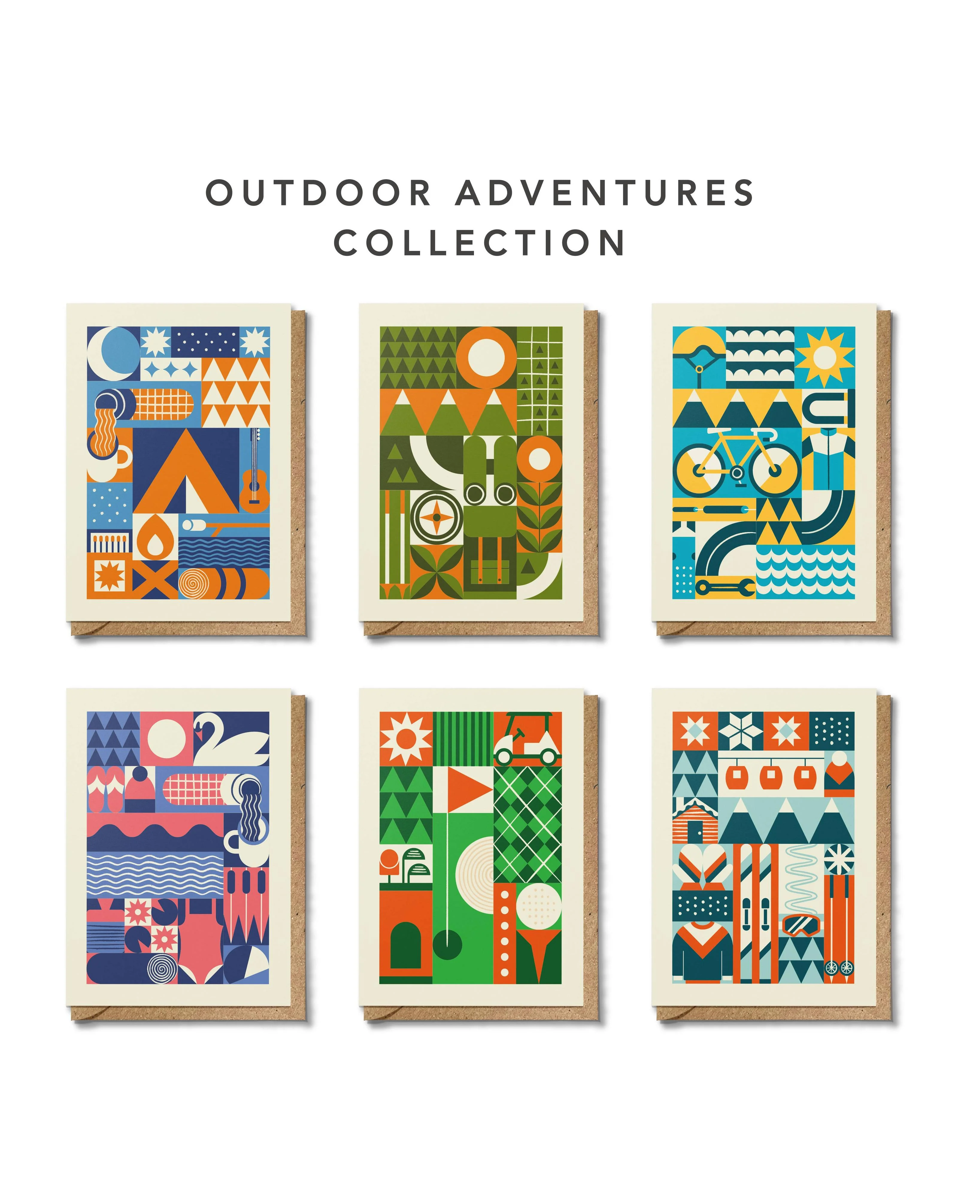Wild Camping Adventure | Retro Geometric Greeting Card - Image 5
